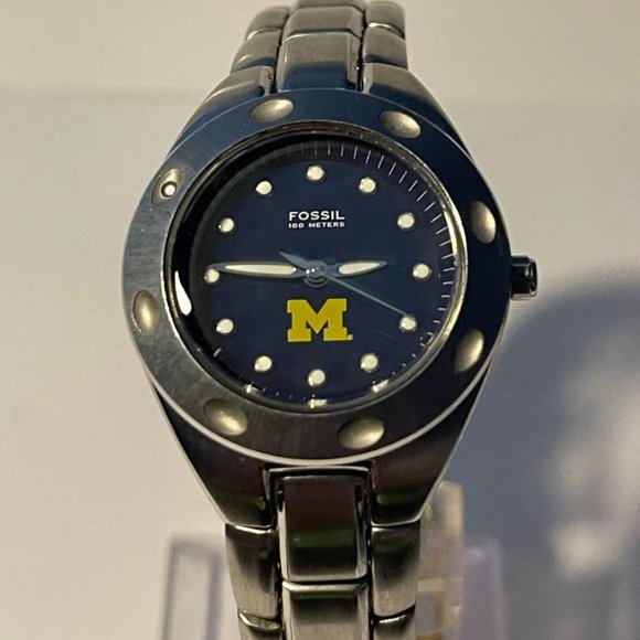 Michigan Wolverines NCAA Stainless-Steel Women's Watch by Fossil NEW (RARE) - Picture 9 of 9